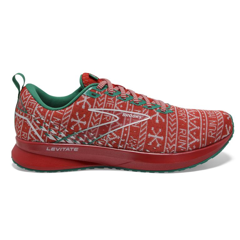 Brooks LEVITATE 5 Road Running Shoes Womens Online - Red/White/Green (BWX257913)